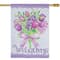 Welcome Purple Floral Bouquet Outdoor House Flag 28" x 40"